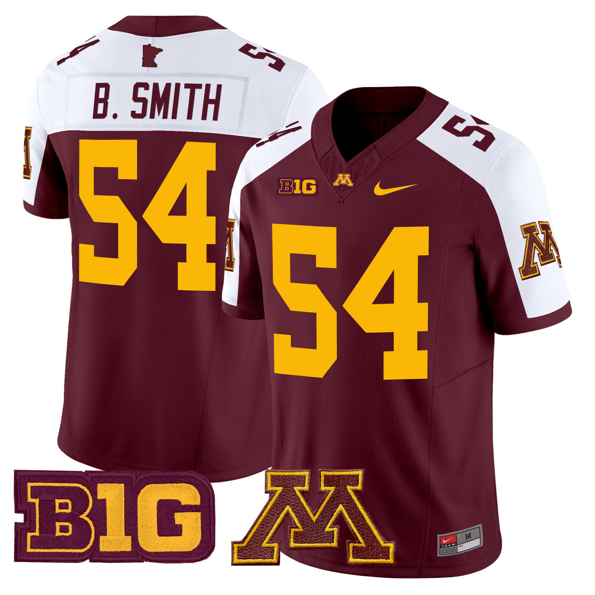 Men Minnesota Golden Gophers #54 B.Smith Red Nike 2024 Vapor Limited NCAA Jersey->more ncaa teams->NCAA Jersey